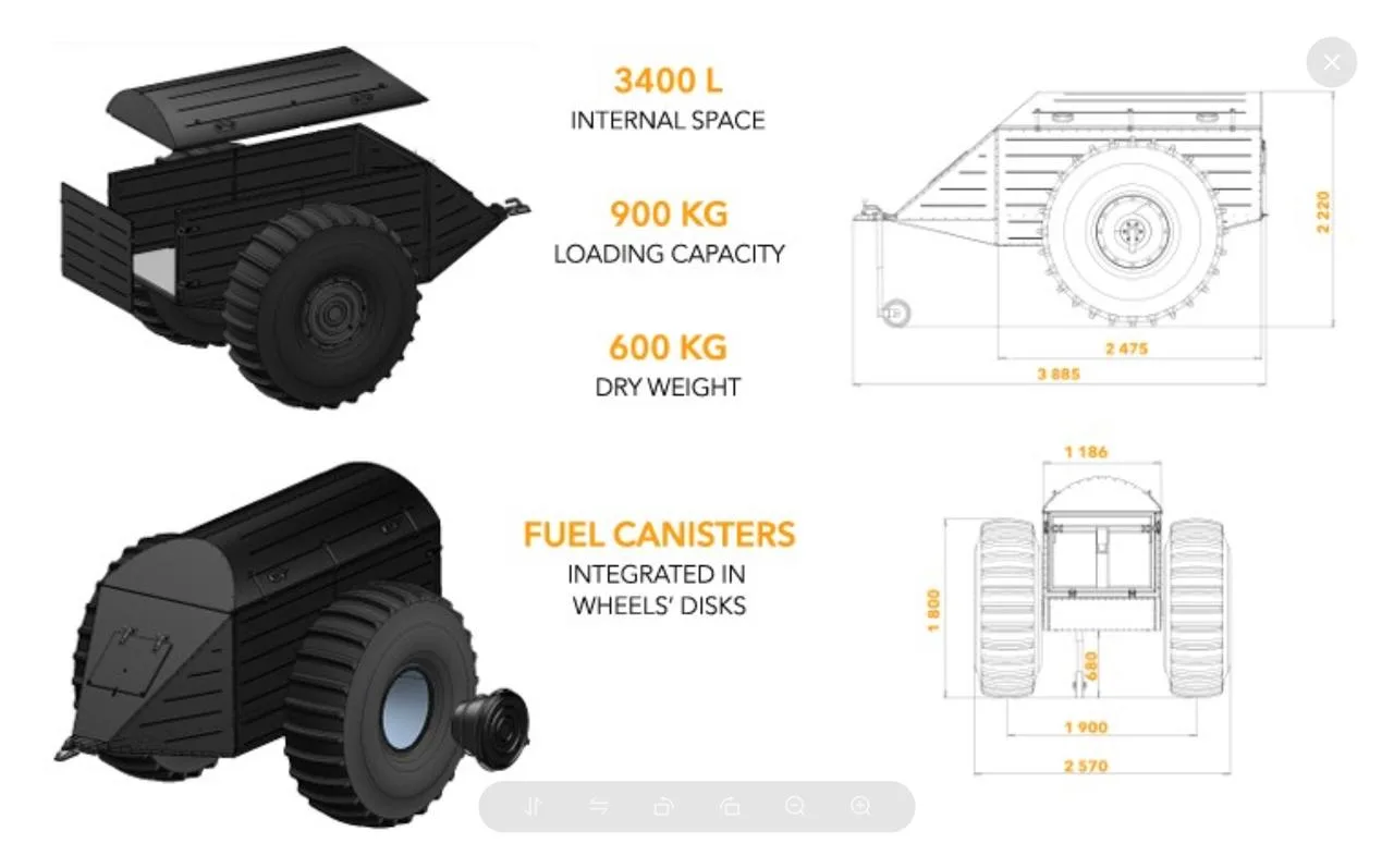 Cargo Trailer for SHERP (with 1600x600-25 tires) - $28500 CAD - Photo 2