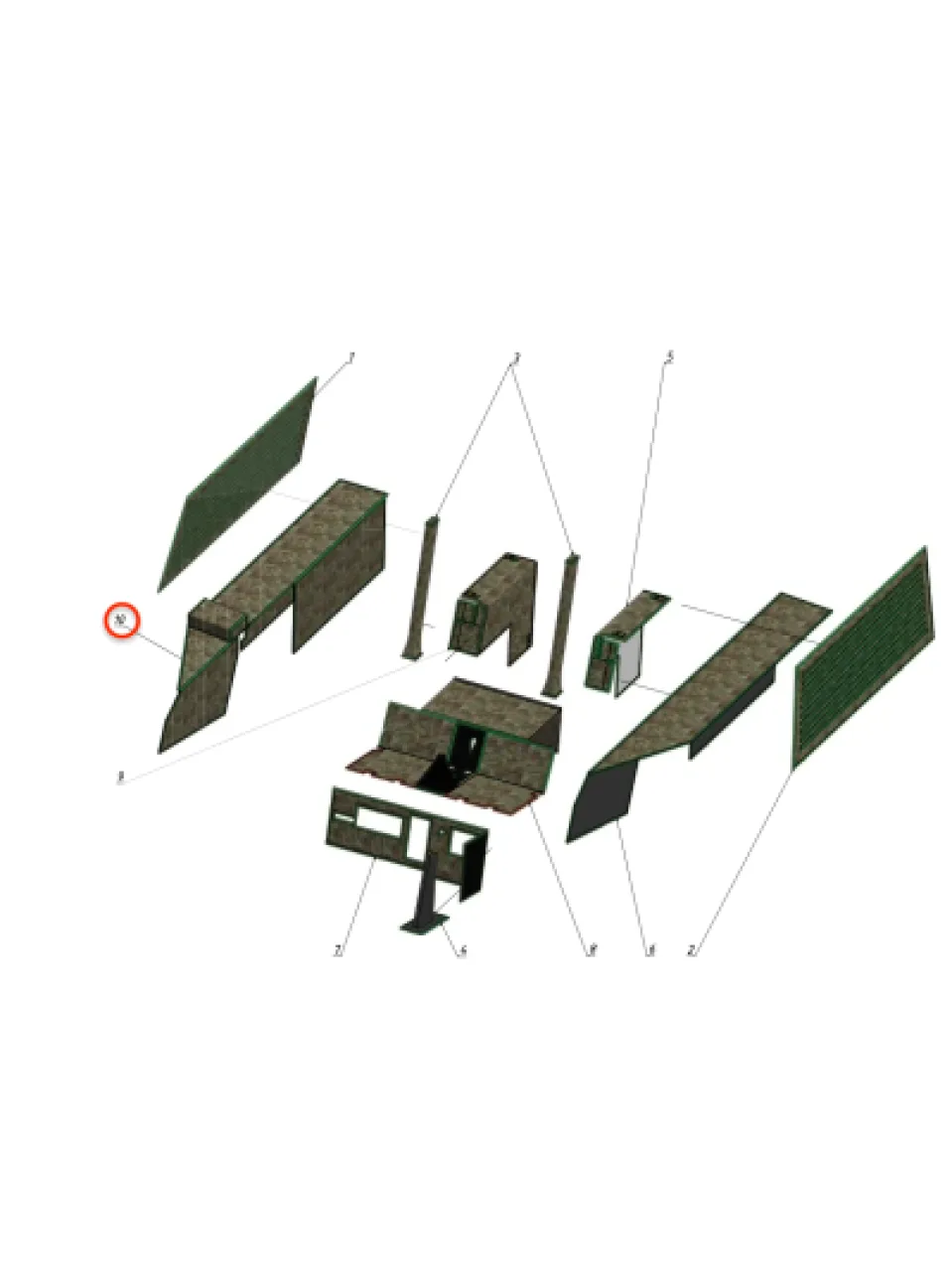 Interior USED (lower side panel, right) - old style