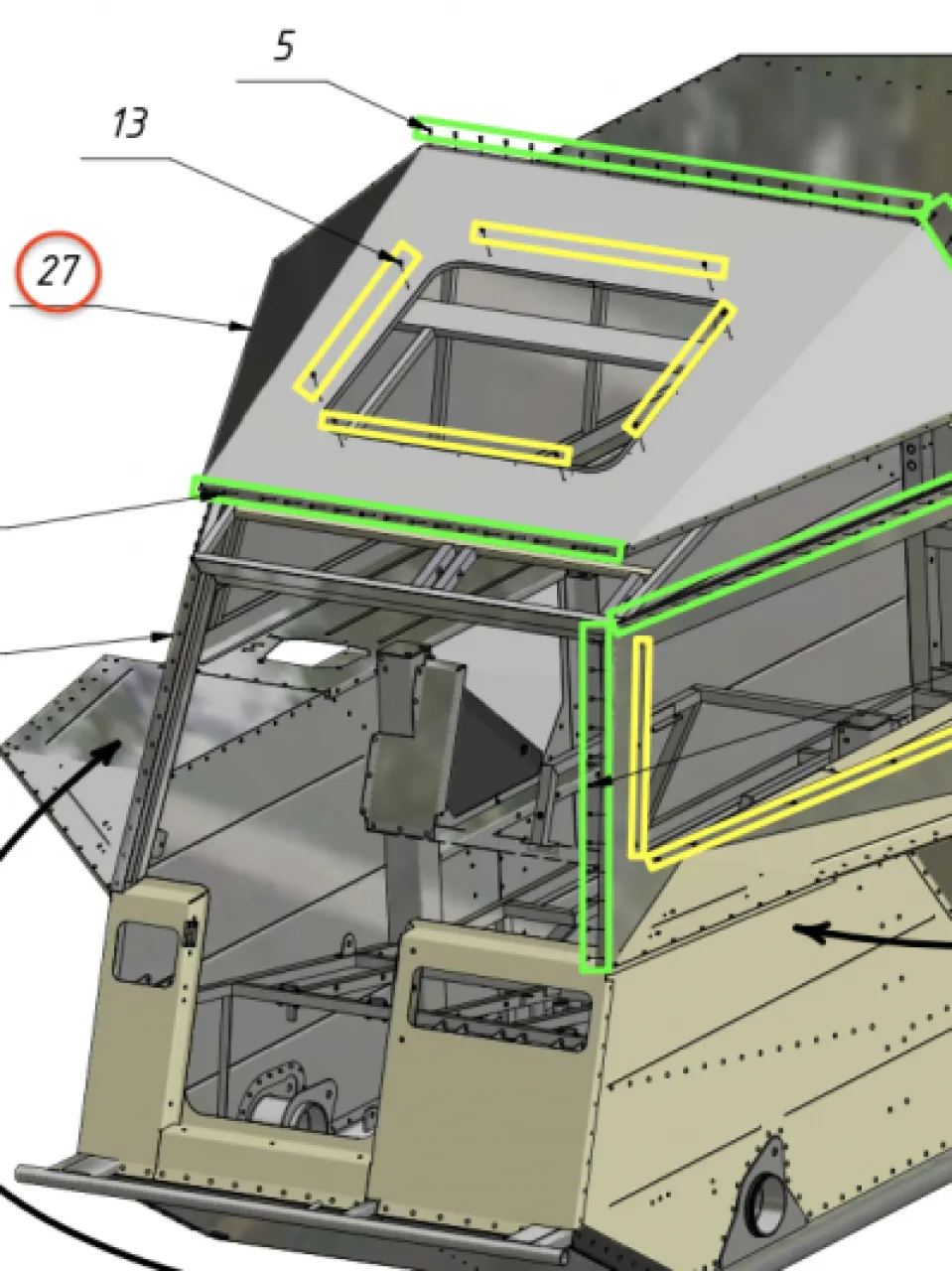 Front roof panel