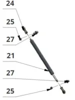 Front gas strut - with metal fittings (Sherp Pro) - $65 CAD - Thumbnail 2