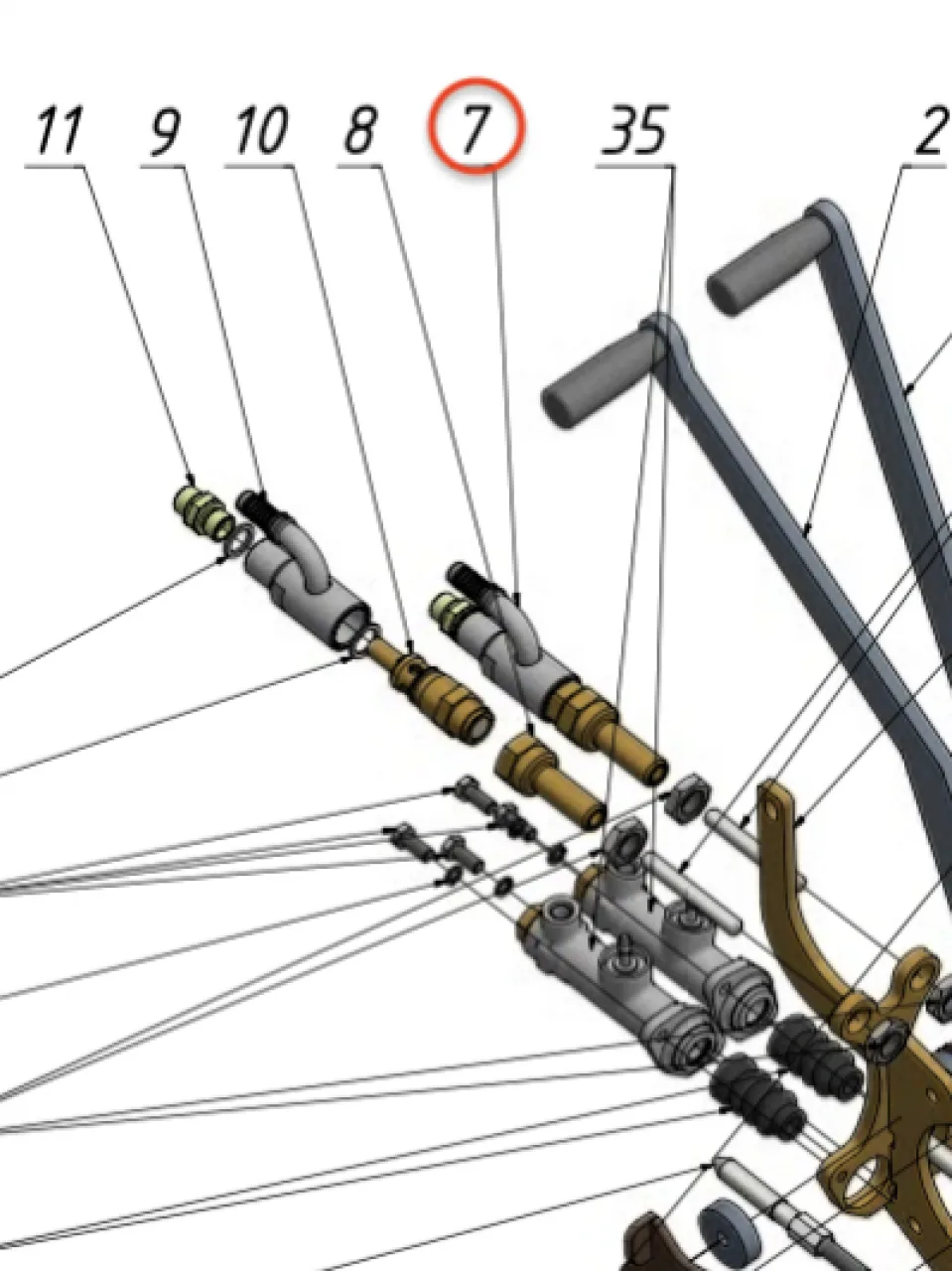 Master hydraulic cylinder assembly