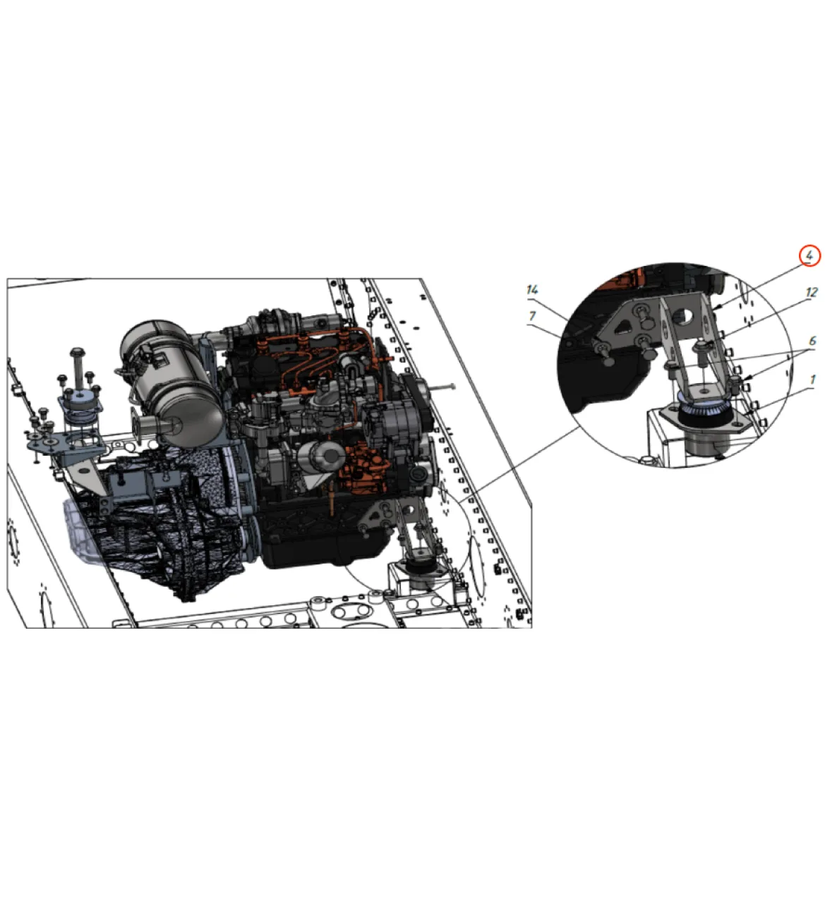 Engine bracket (Type 1)