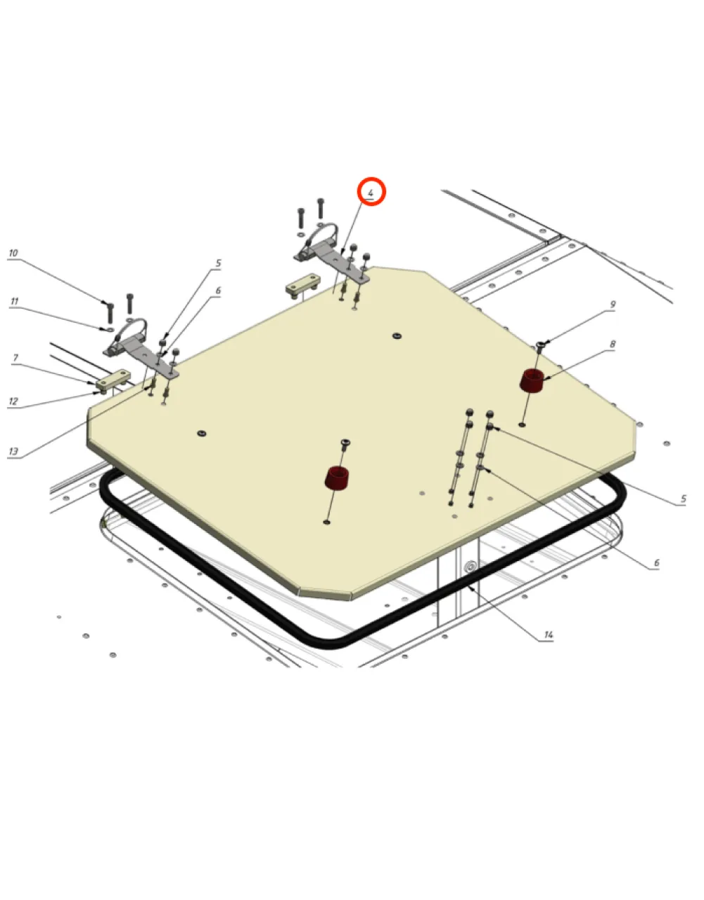Hinge for roof hatch (N/Pro XT)