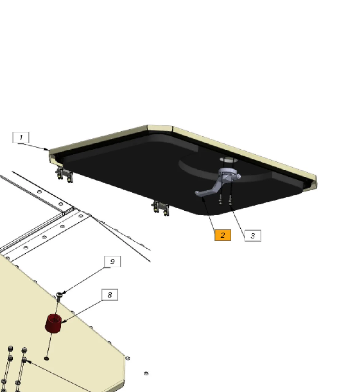 Handle for roof hatch