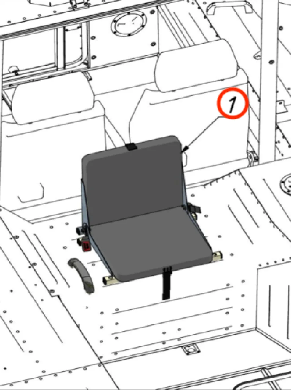 Folding central seat