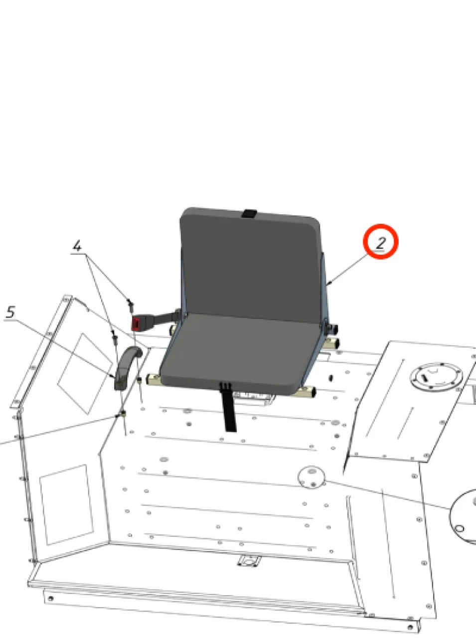 Folding central seat