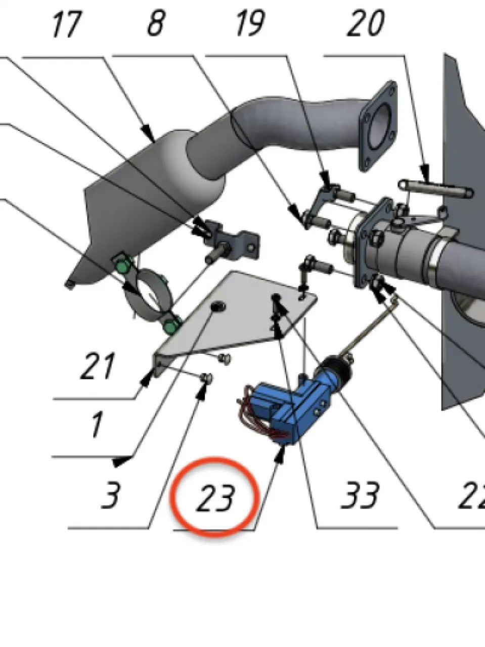Exhaust flap actuator