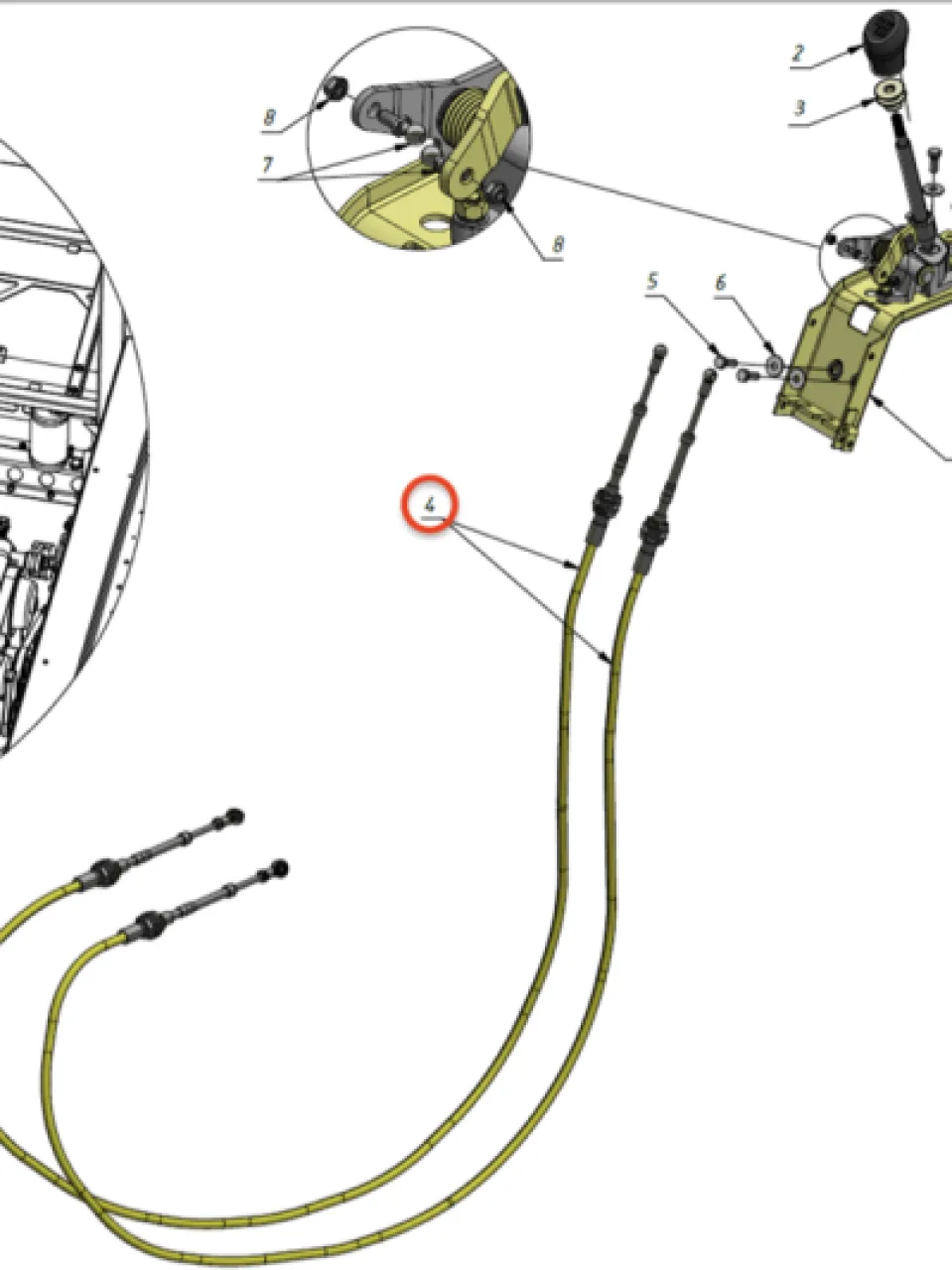 Gearbox shift cable