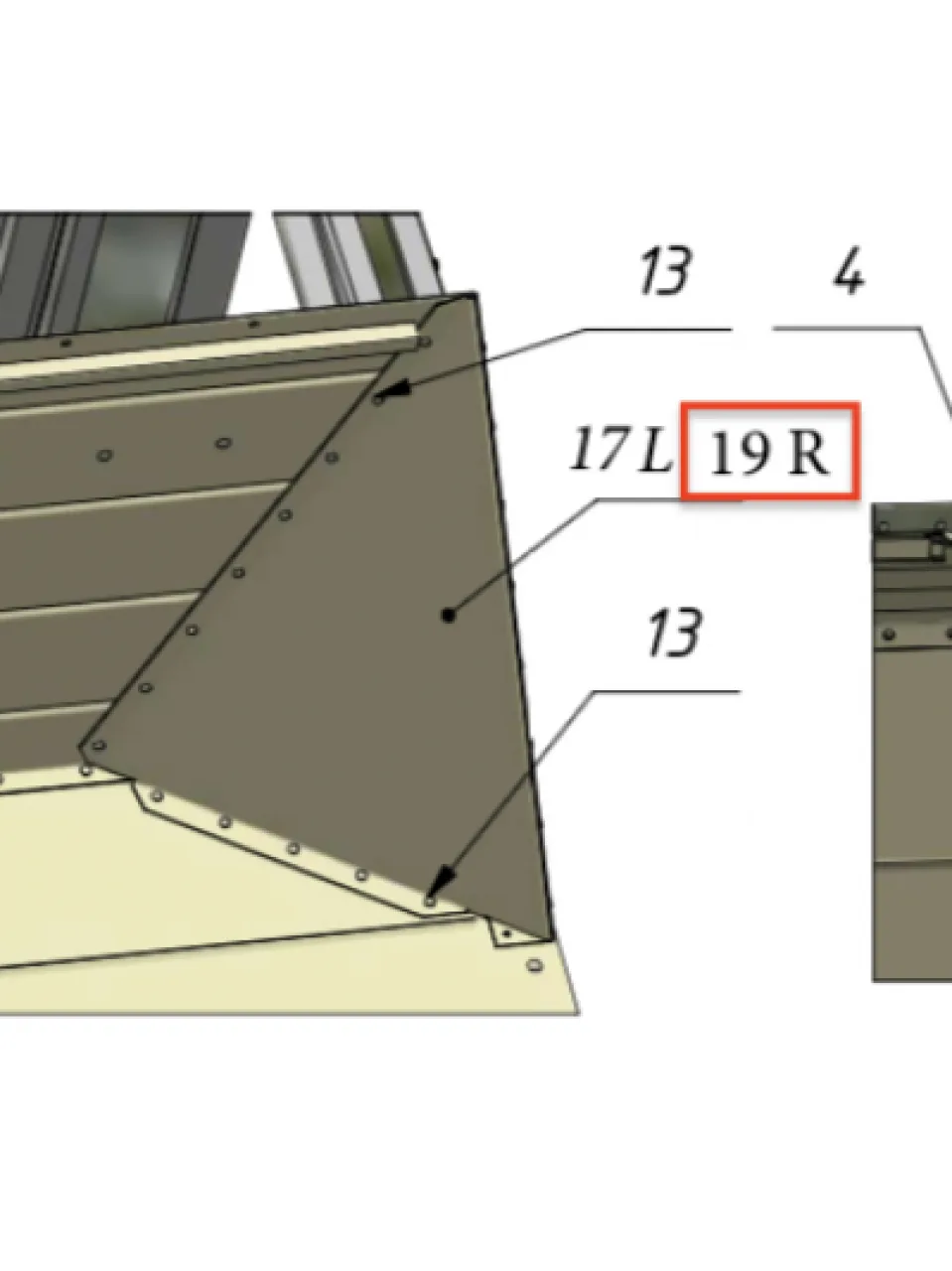 Fender support, left