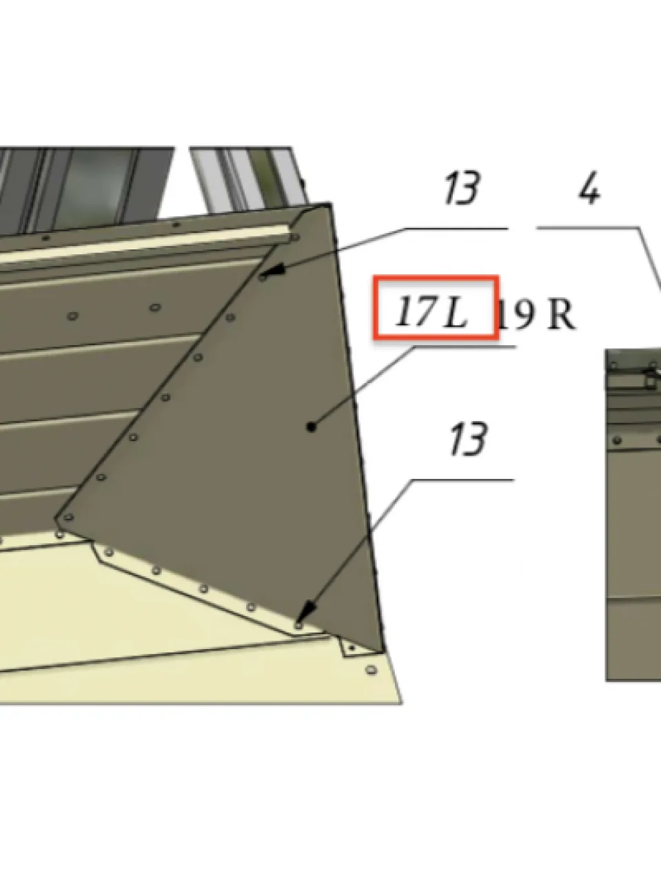 Fender support, right