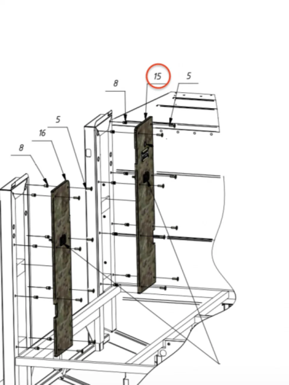 Rear left side cover panels