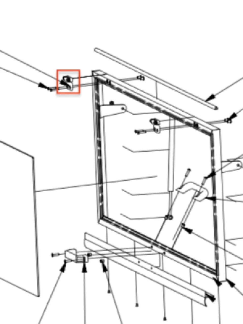 Hinge (for windows and roof hatch)