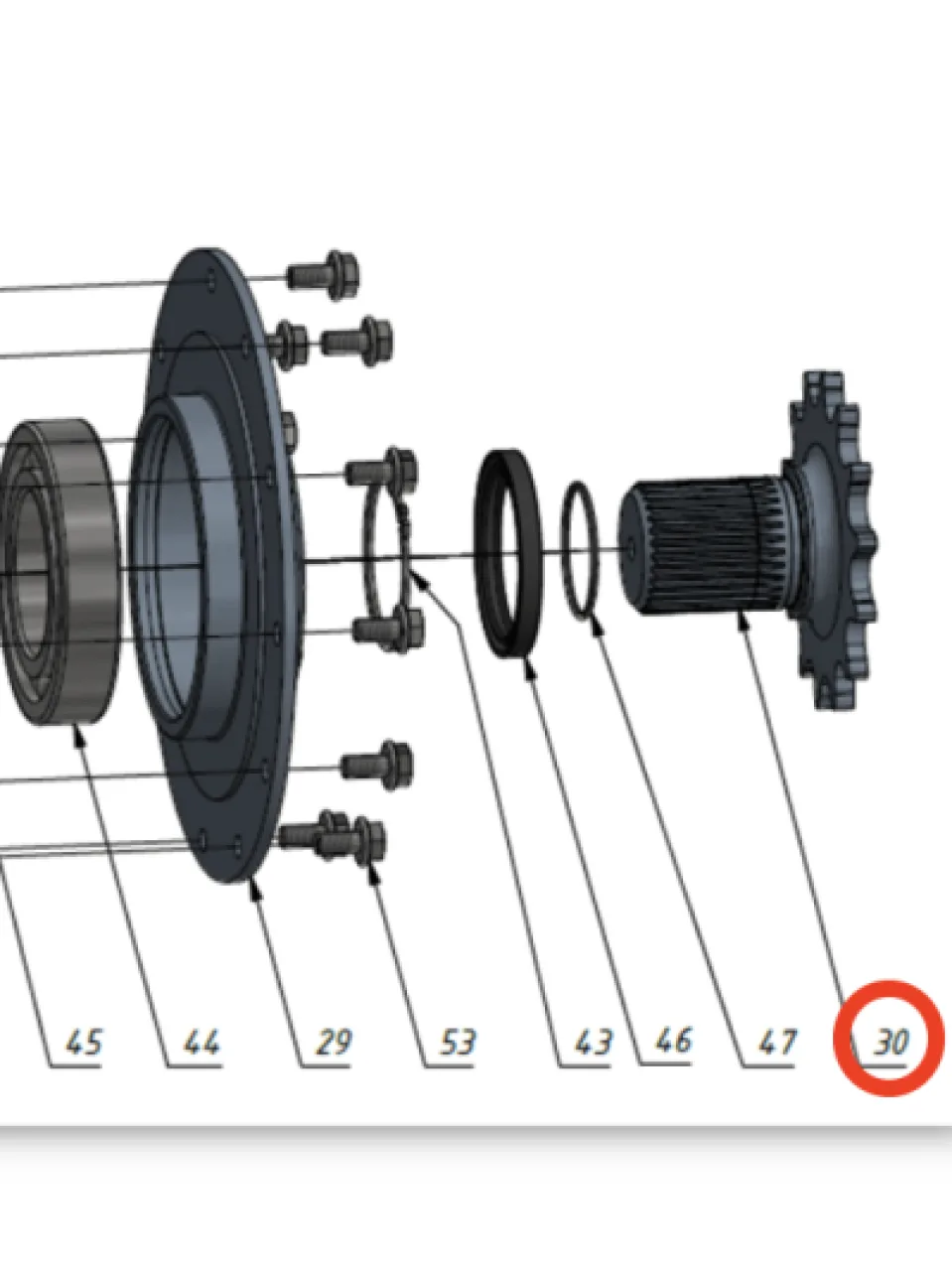 Splined shaft