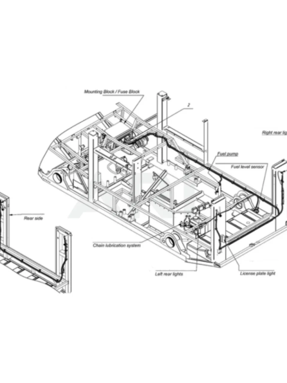Wiring harness rear