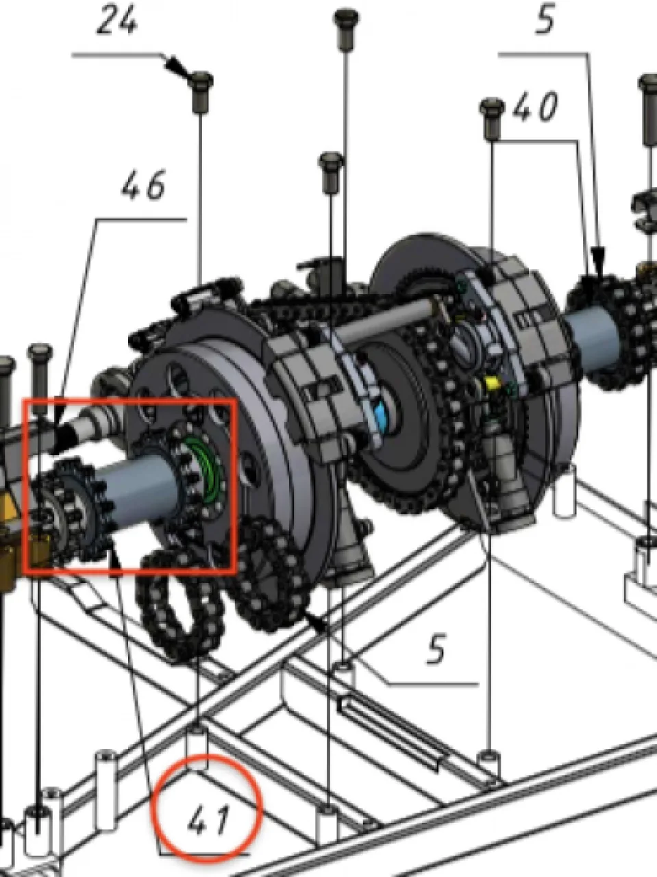 Left chain sprocket coupler