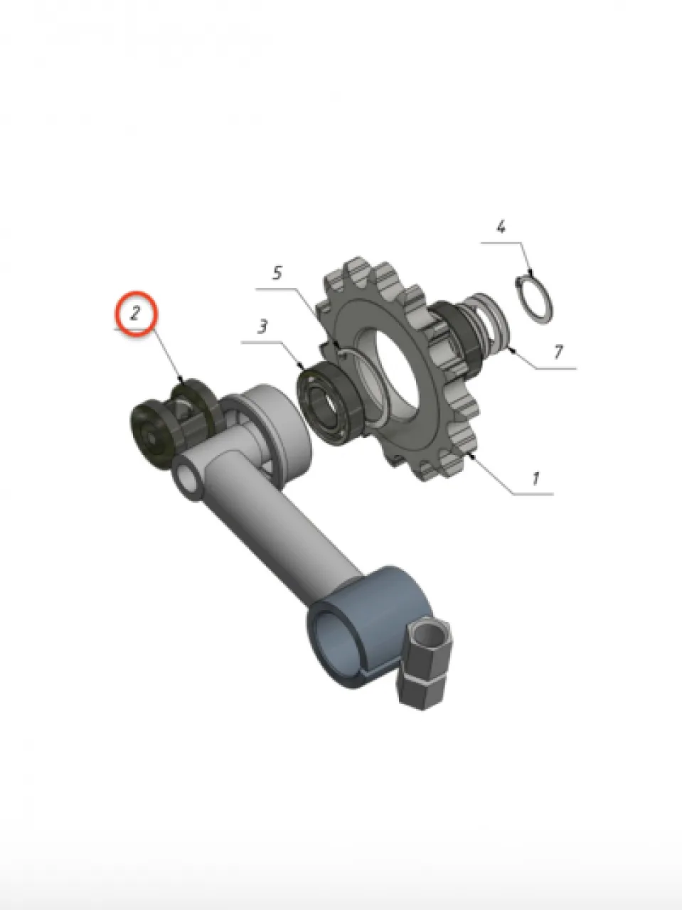Rear left tensioner arm