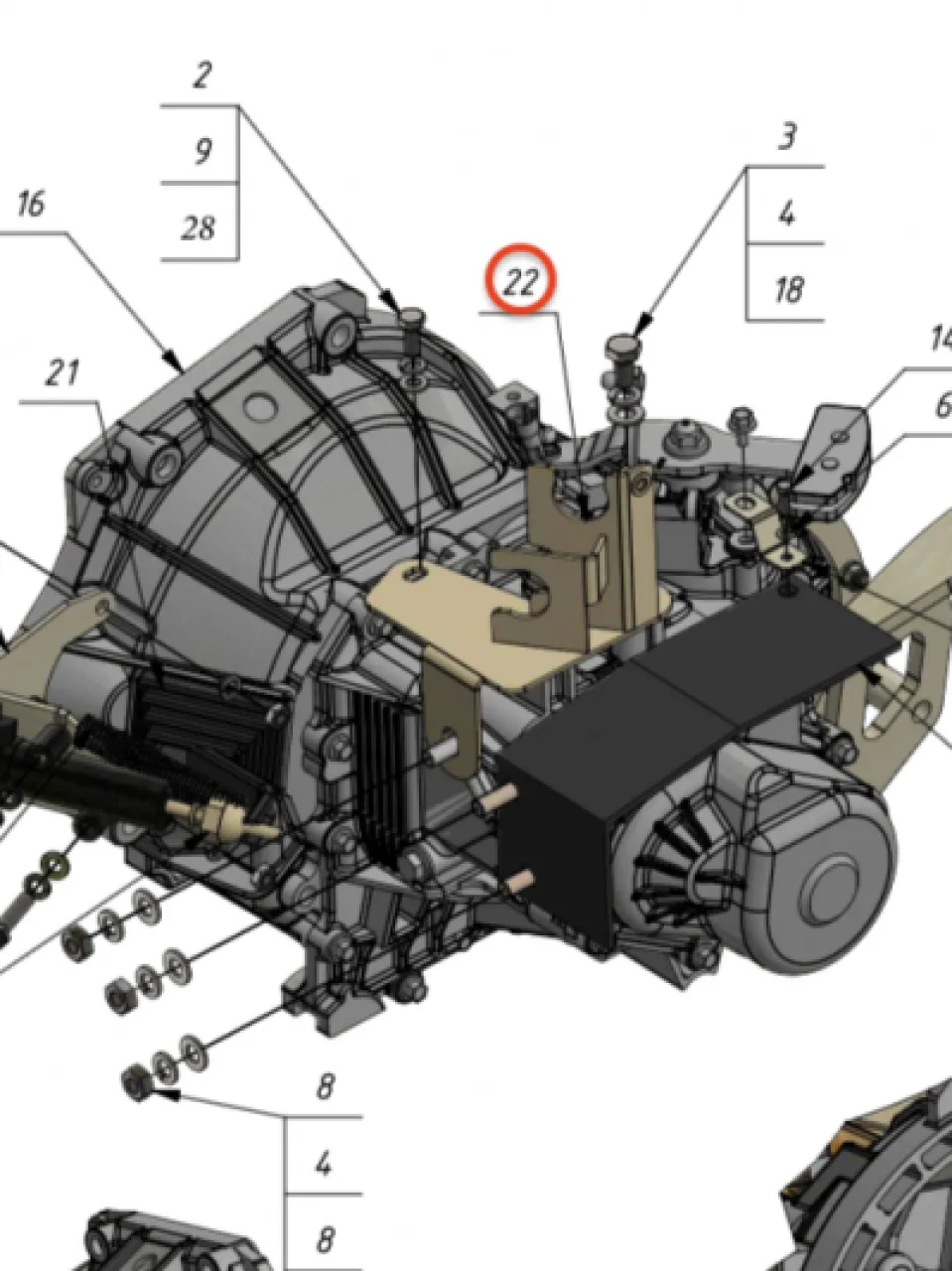 Gearbox bracket - 10.0549