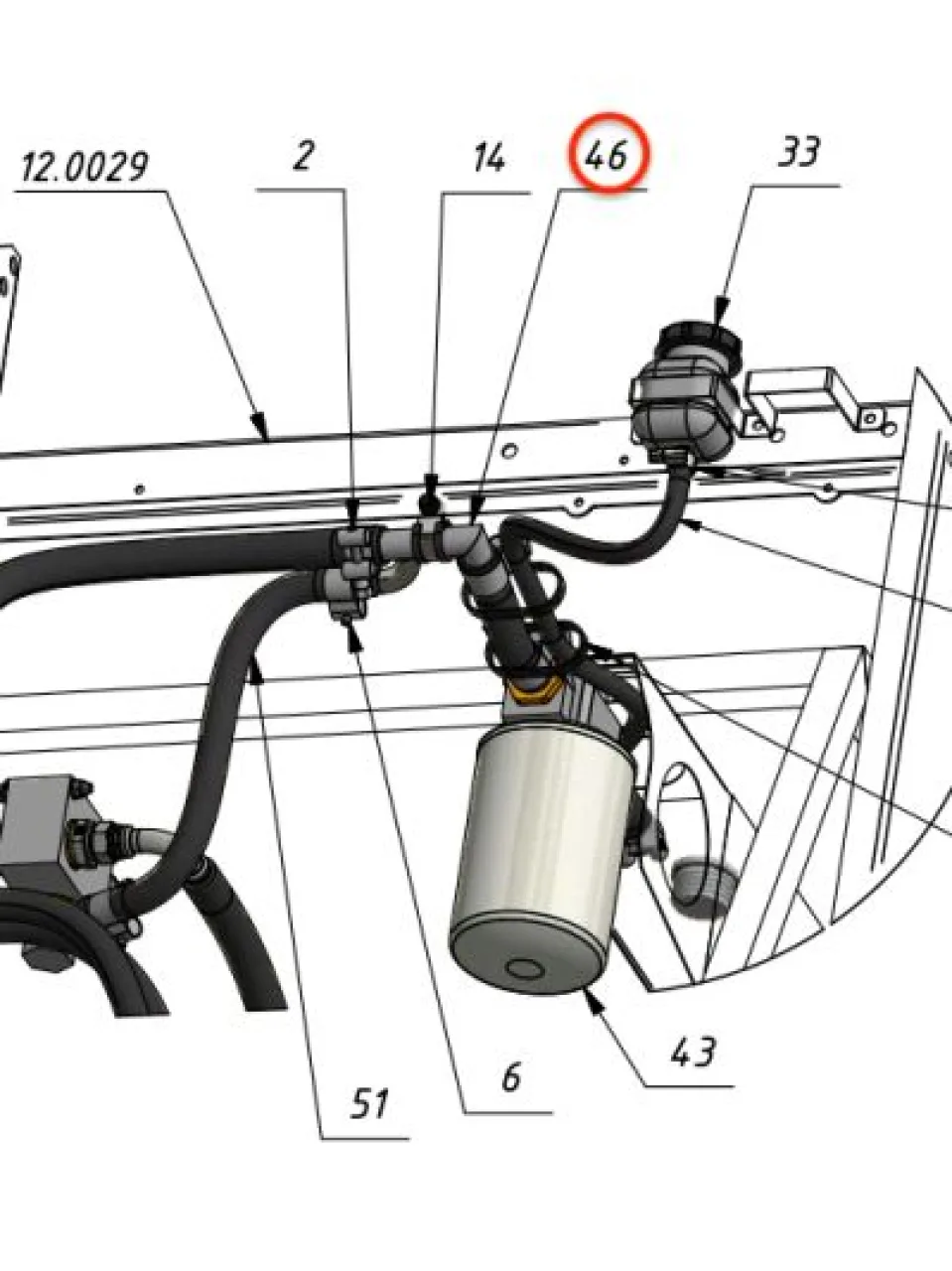 Hydraulic hose connector (F-type)
