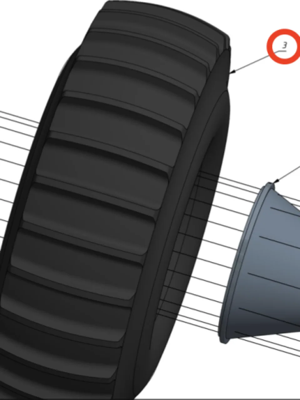 Tire 1800x600-25 (for Sherp N /Pro XT)