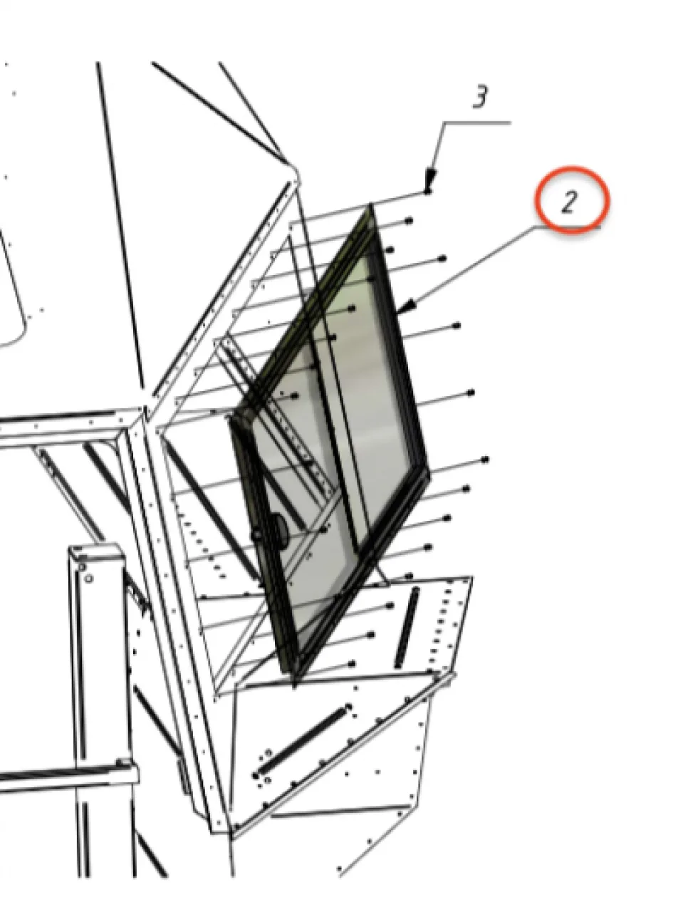 Driver side window (left)