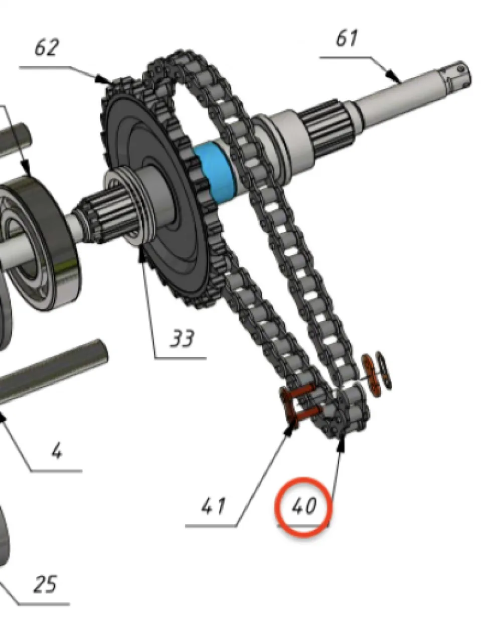 Steering unit chain (Sherp Pro)