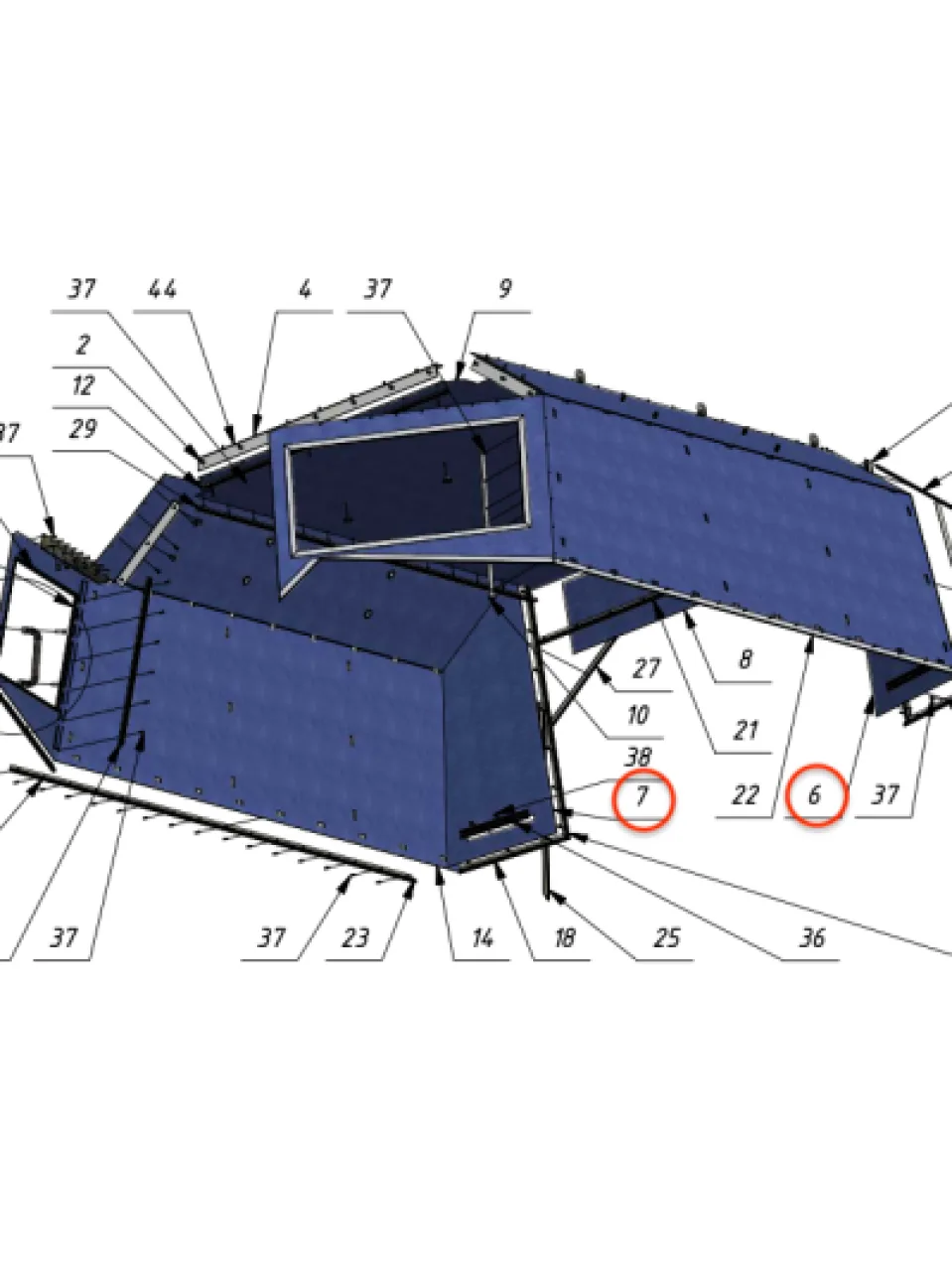 Rear panels (right + left)