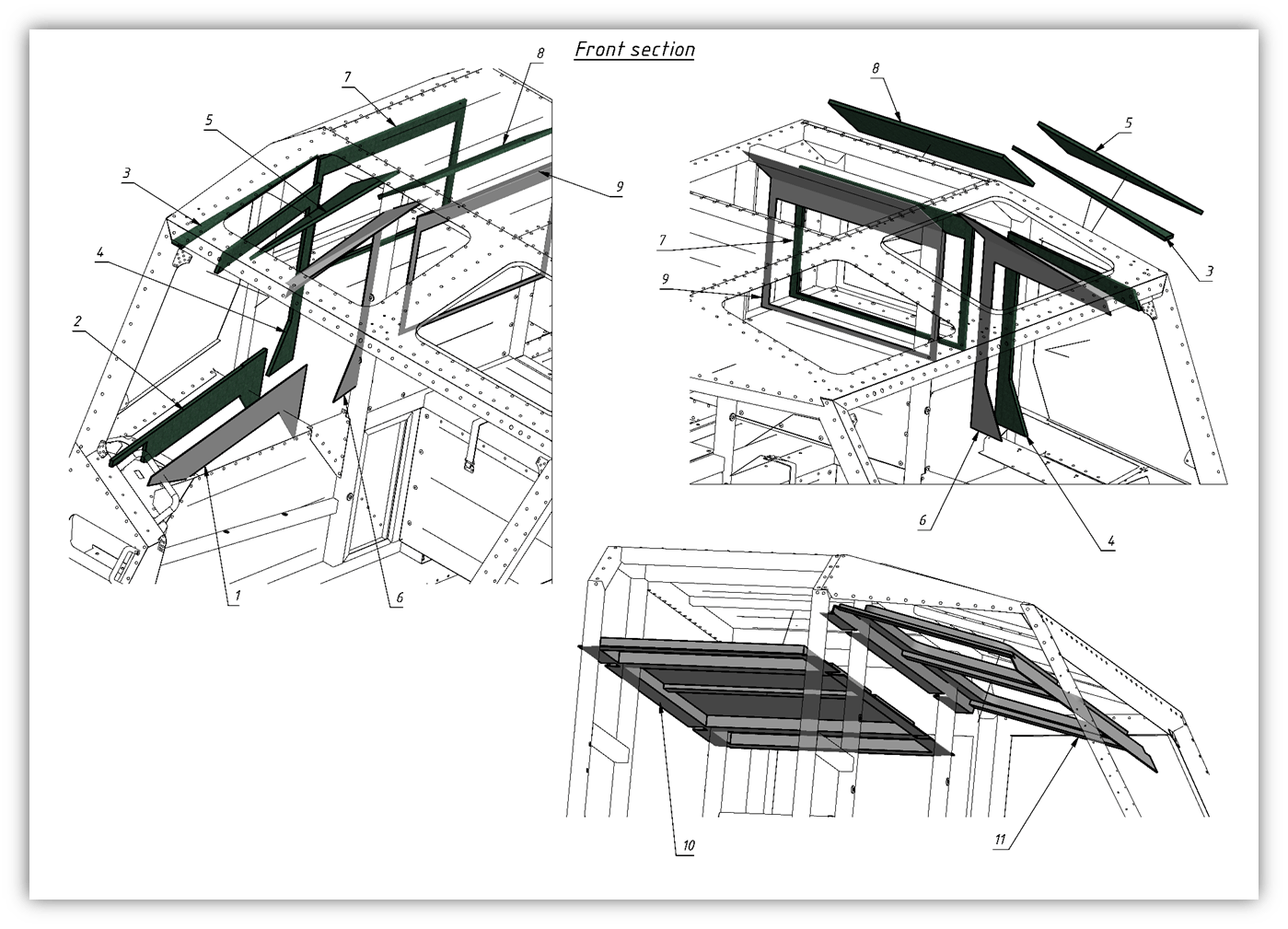 FRONT CABIN PANELLING (0504) | 05-0504-04 parts manual