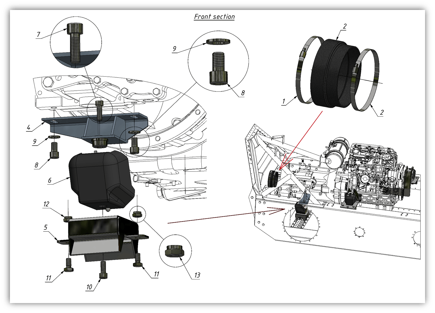 MOTOR FIXATION ELEMENTS (1000) | 10-1000 parts manual