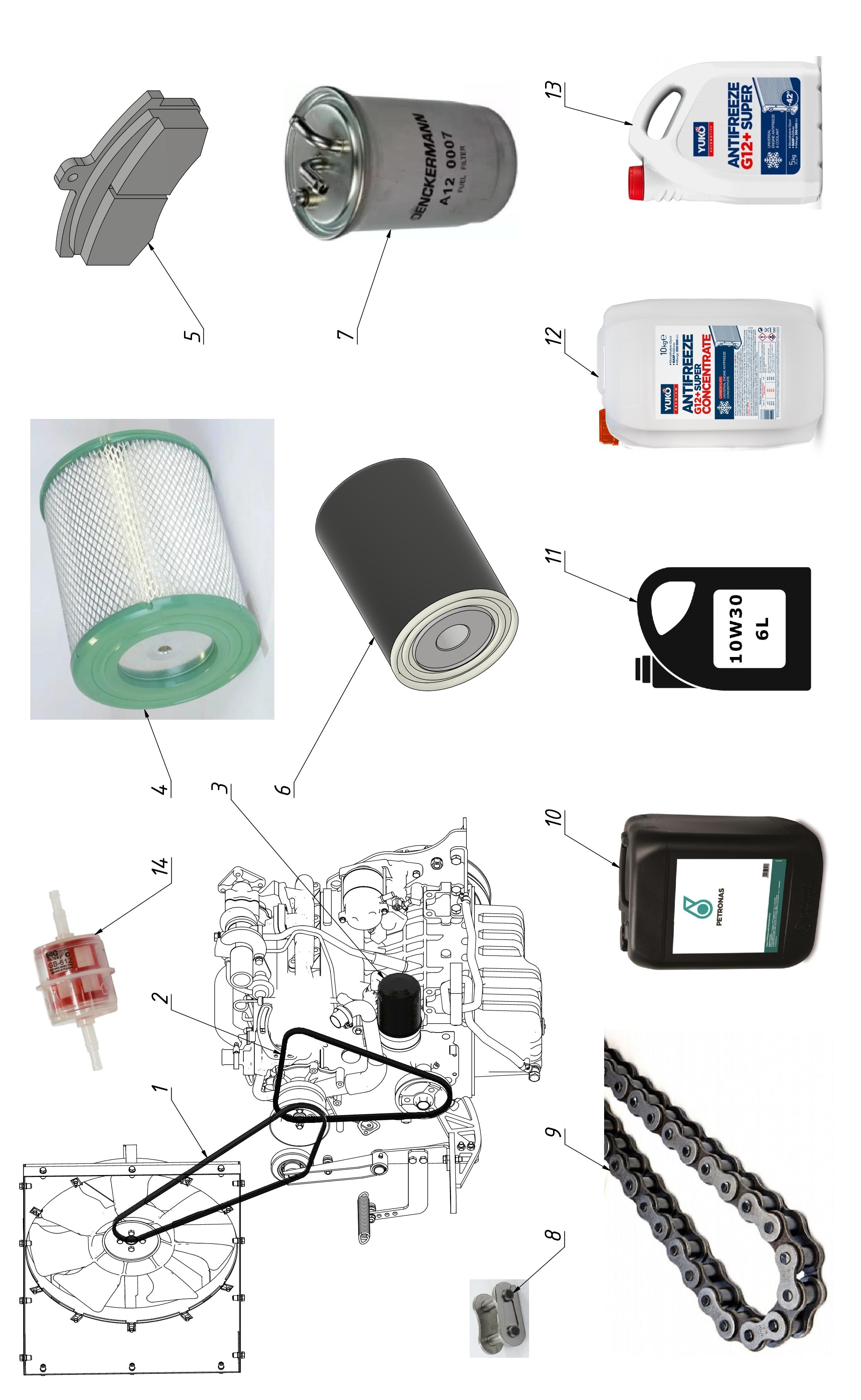 SERVICE PARTS AND LIQUIDS (18) parts manuals preview