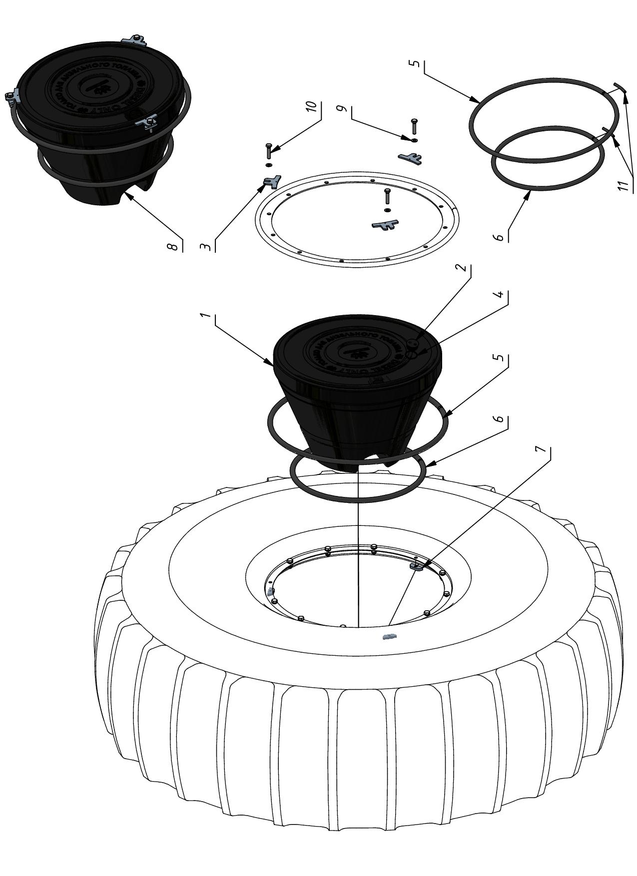 WHEEL FUEL  TANK ASSEMBLY (0800) | 08-0800-03 parts manual