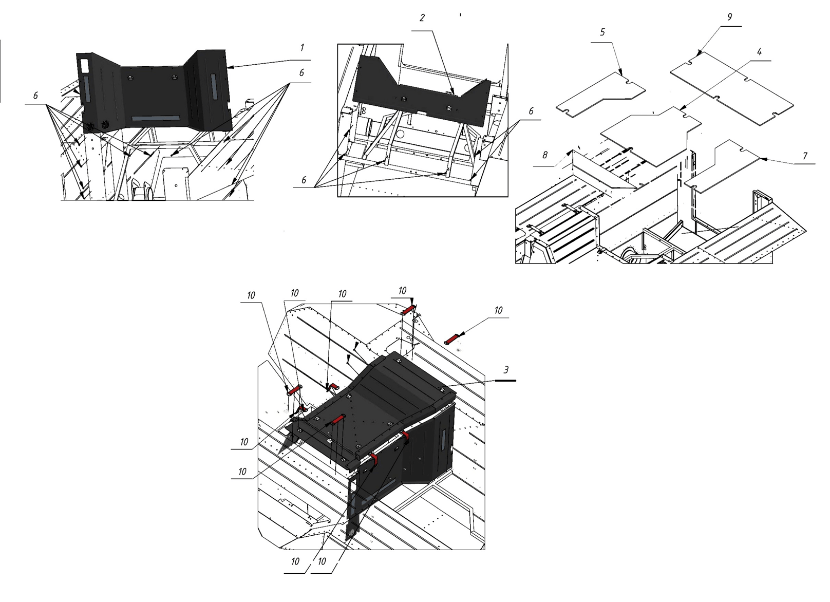 INSTALLATION OF HOODS AND FLOORBOARDS (0501) | 05-0501-01 parts manual