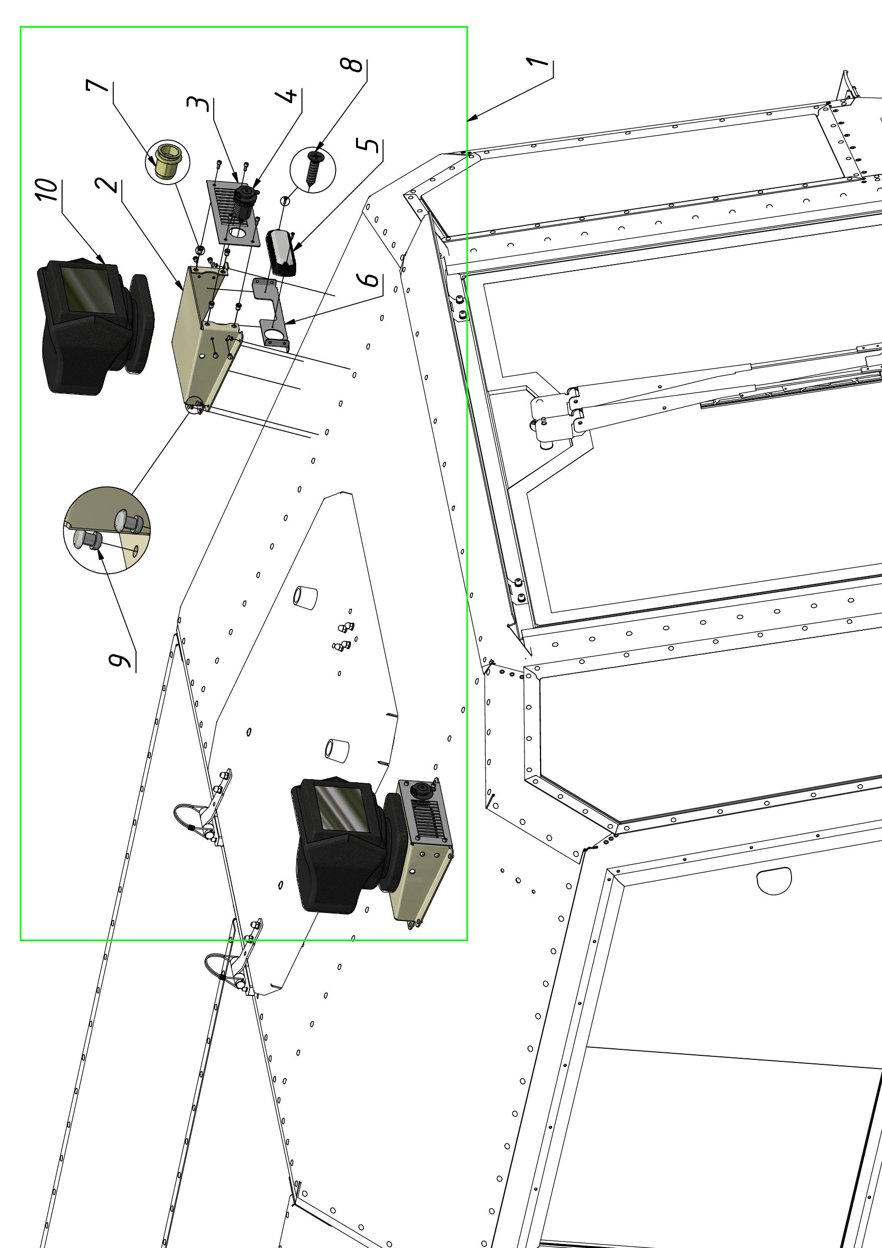 SEARCHLIGHT, 2 PC. INSTALLATION (1200) | 13-1200-30 parts manual
