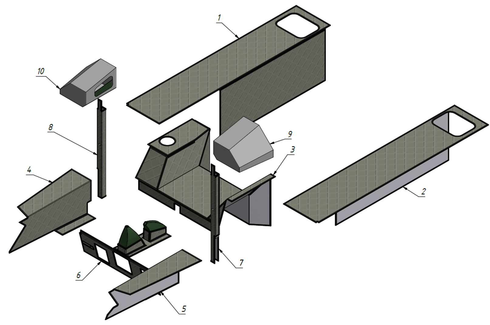 INTERIOR FACING (CORDURA) (0500) | 05-0500-03 parts manual