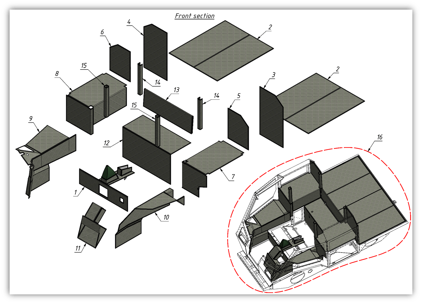 INTERIOR FACING (CORDURA) (0506) | 05-0506 parts manual