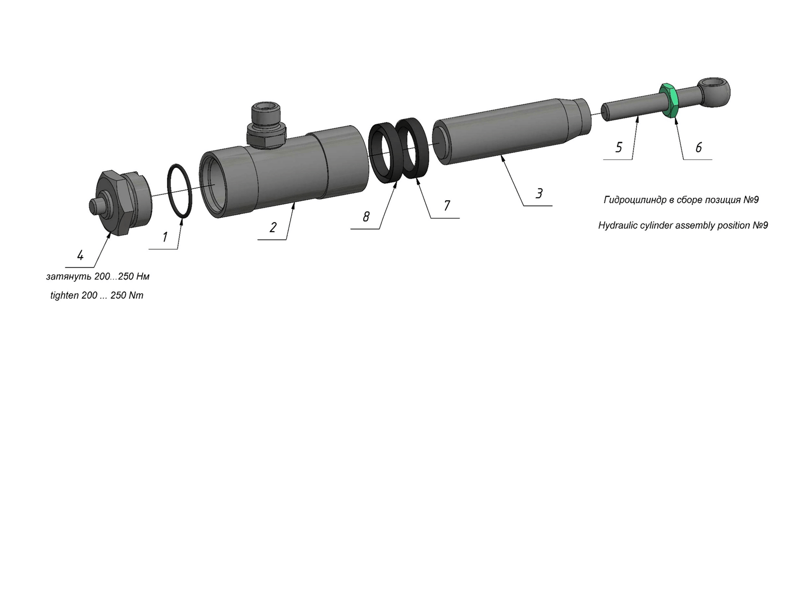 STEERING FRICTION MECHANISM (0301) - HYDRAULIC CYLINDER ASSEMBLY | 03-0301-01 parts manual