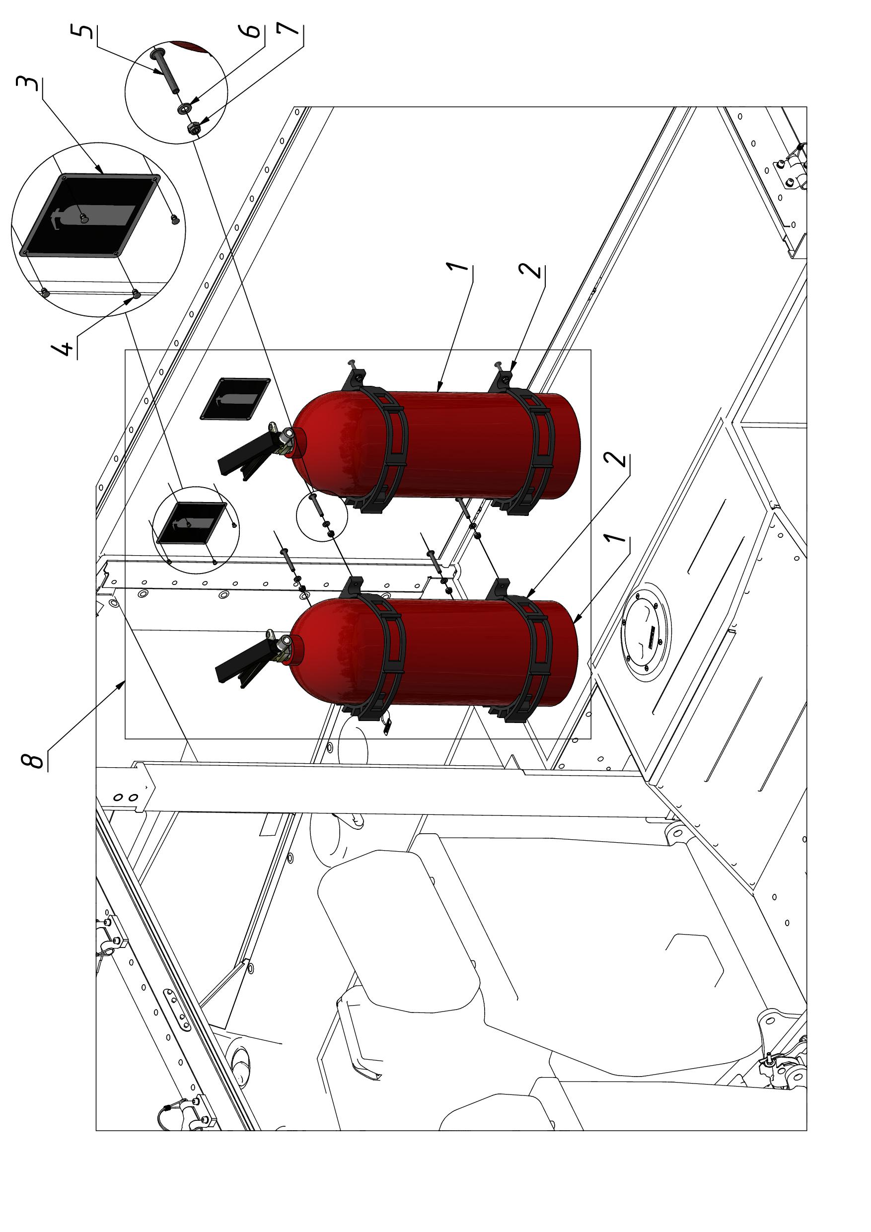 FIRE EXTINGUISHER VP-9, 2 PCS. INSTALLATION (1200) | 13-1200-08 parts manual