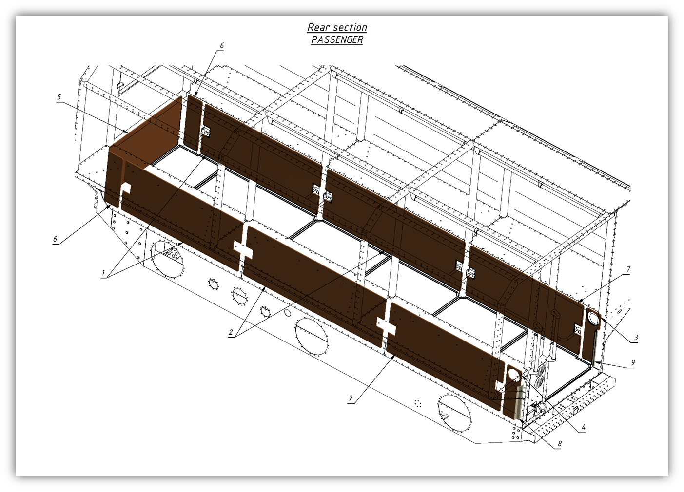 INNER LINING OF THE REAR PASSENGER SECTION (0503) | 05-0503-03 parts manual