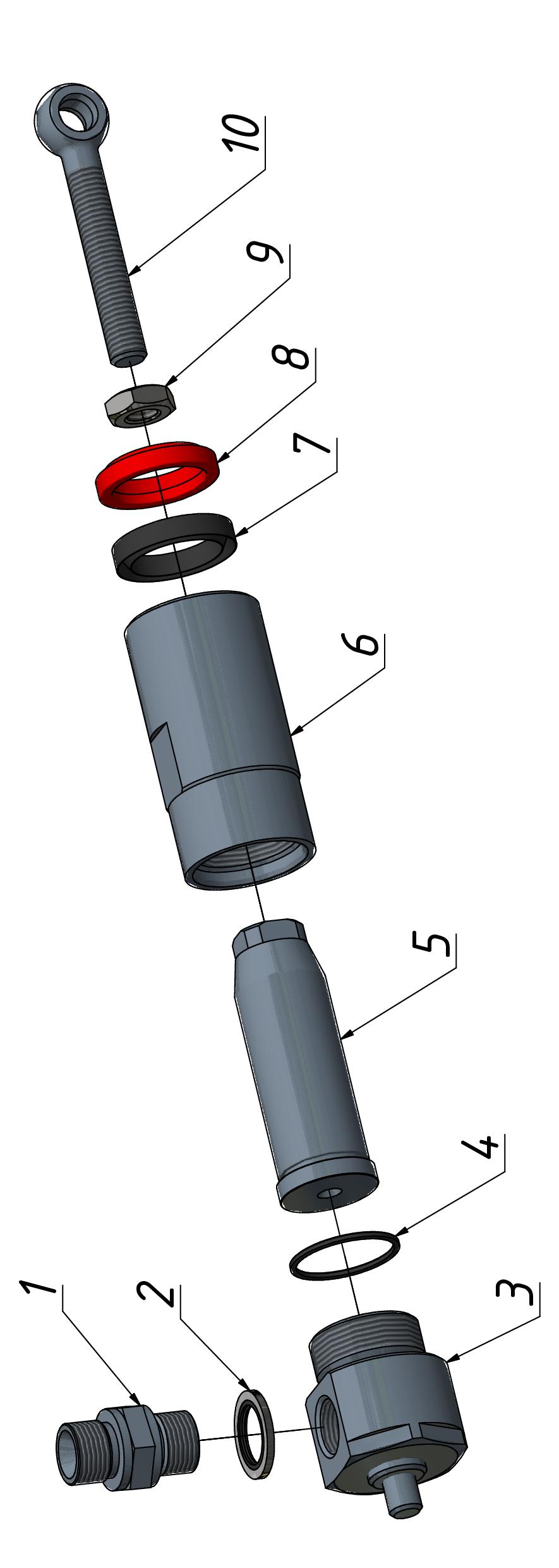 STEERING FRICTION MECHANISM (0300) - HYDRAULIC CYLINDER ASSEMBLY ver.II | 03-0300-03(2) parts manual