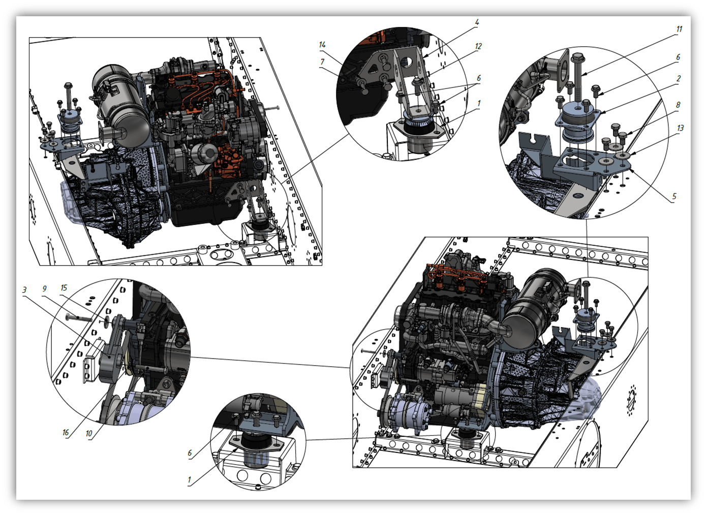 GENERAL ELEMENTS - POWER UNIT INSTALLATION (1000) | 10-1000-01 parts manual