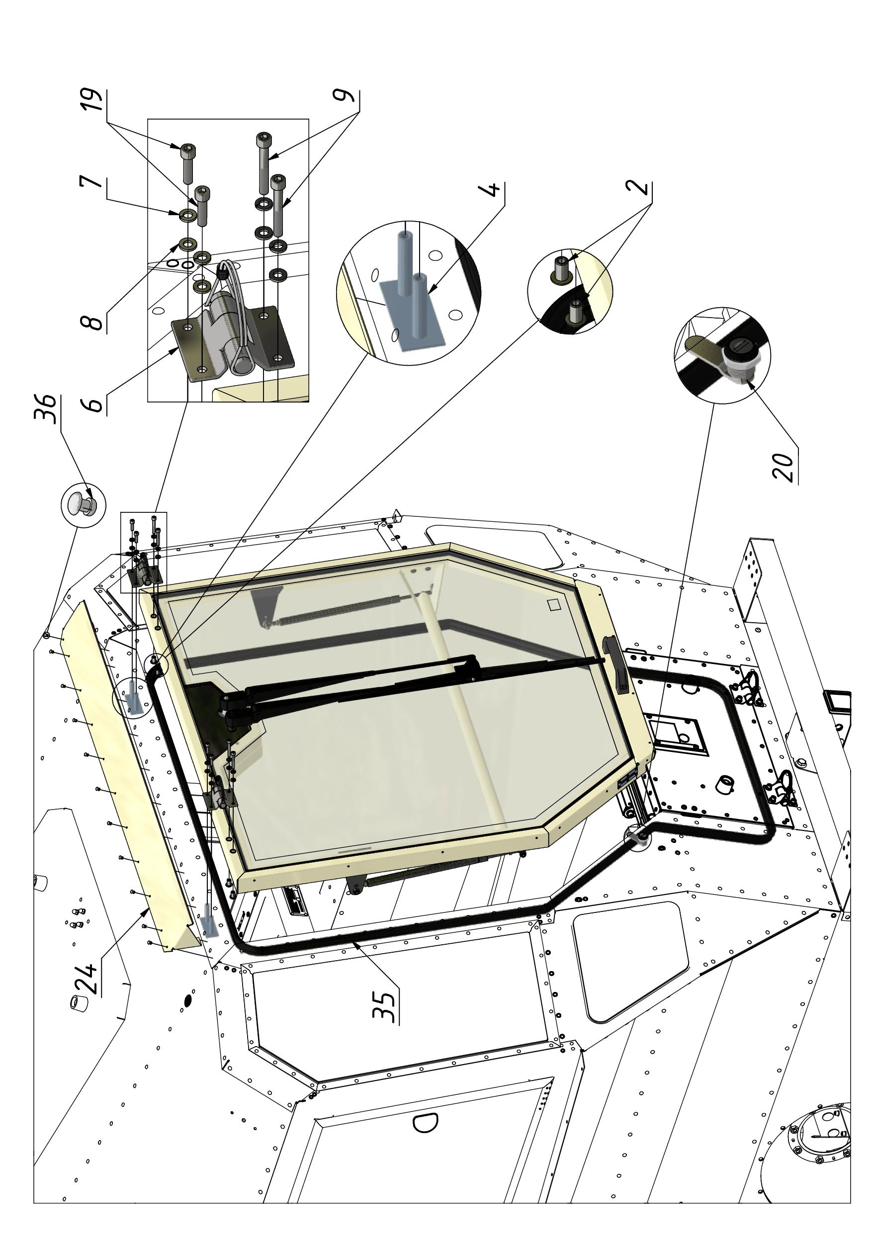 FRONT WINDOW ver.II (0400) | 04-0400-03(2) parts manual
