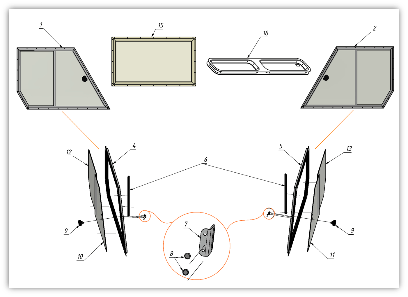 WINDOWS CABINS SIDE, BLINDS (0406) | 04-0406-01 parts manual