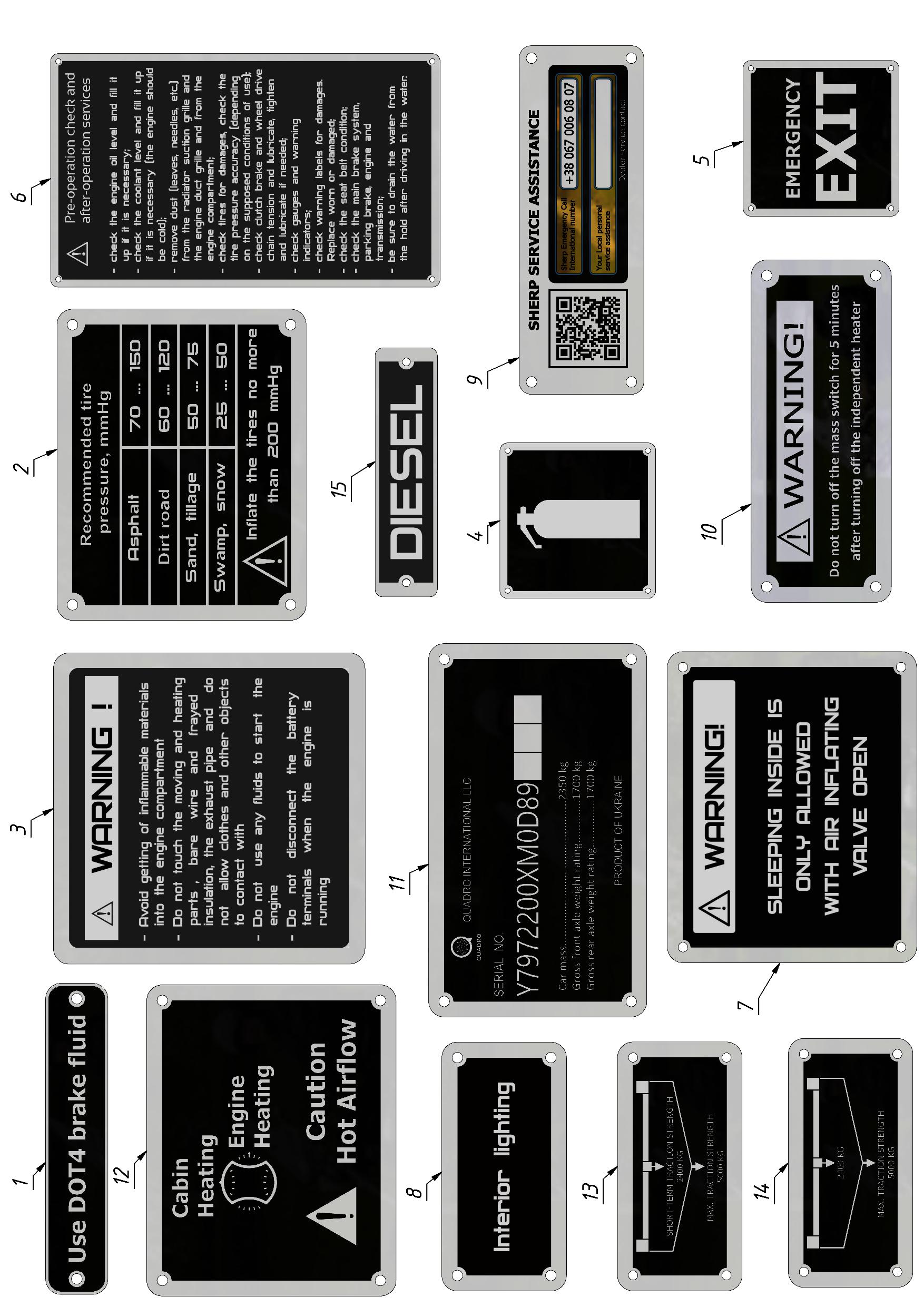 INSTALLATION OF WARNING AND INFORMATION LABELS (0500) | 05-0500-06 parts manual