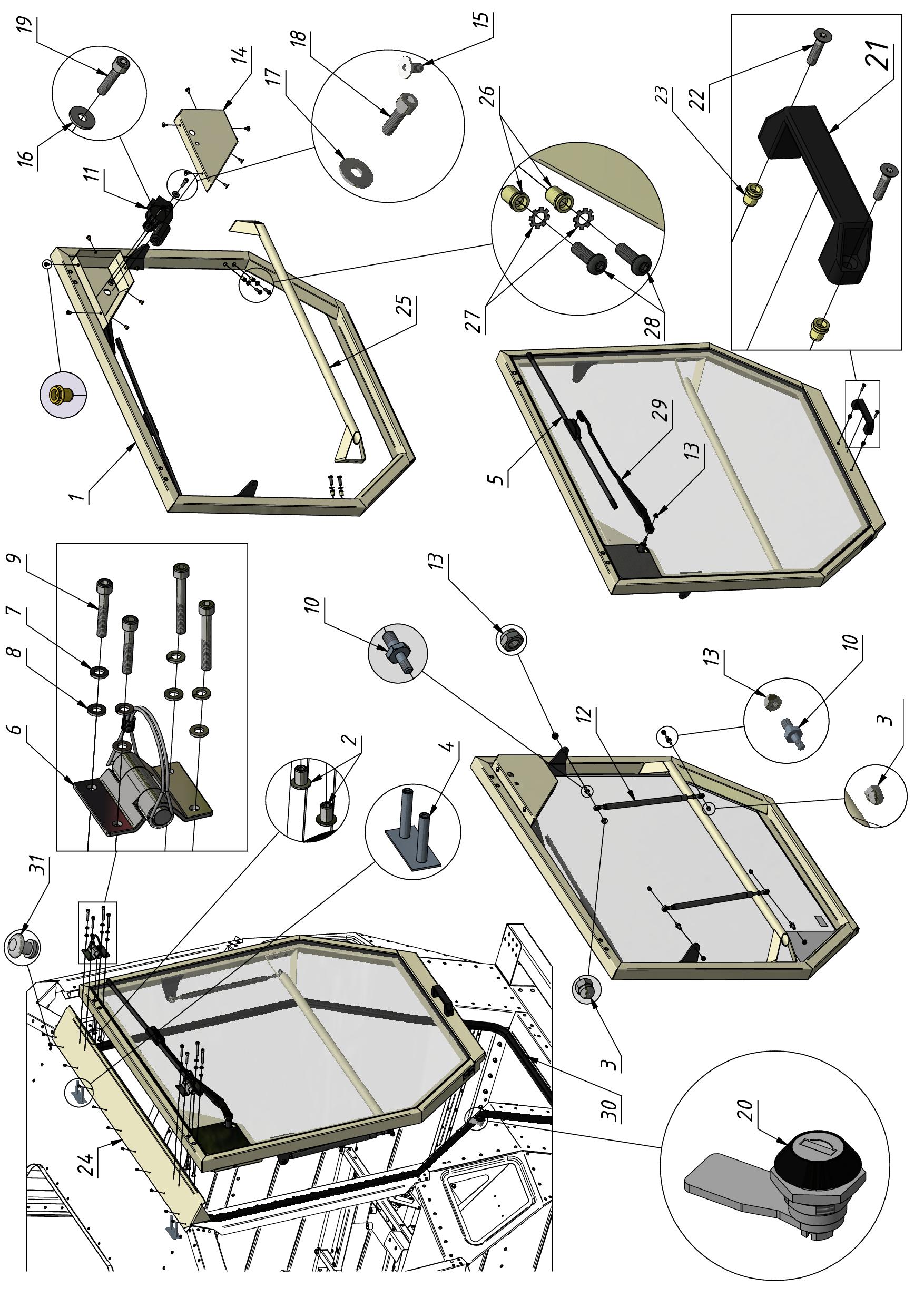 FRONT WINDOW (0400) | 04-0400-03 parts manual