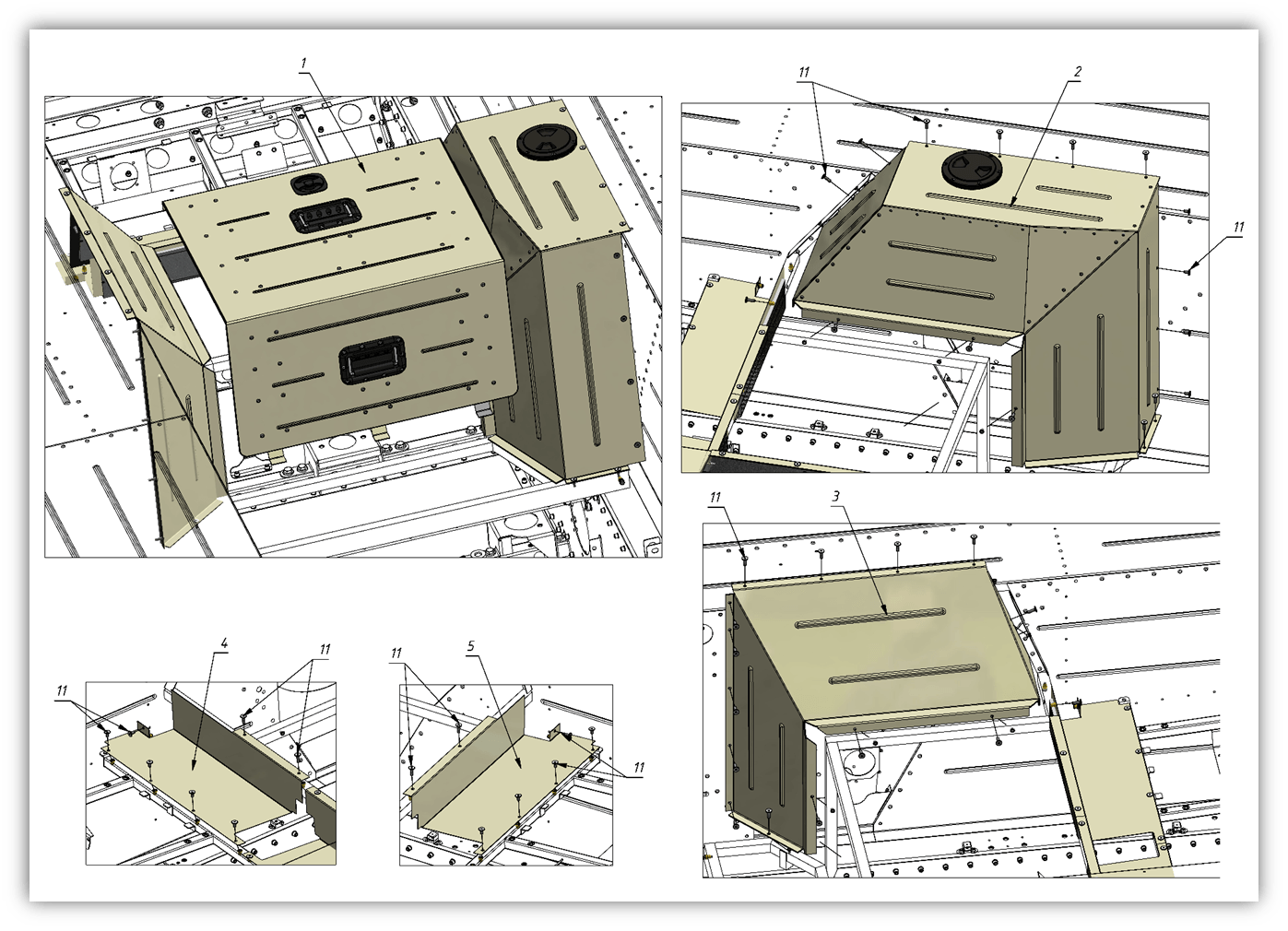 INSTALLATION OF HOODS AND FLOORBOARDS (0500) | 05-0500-02 parts manual