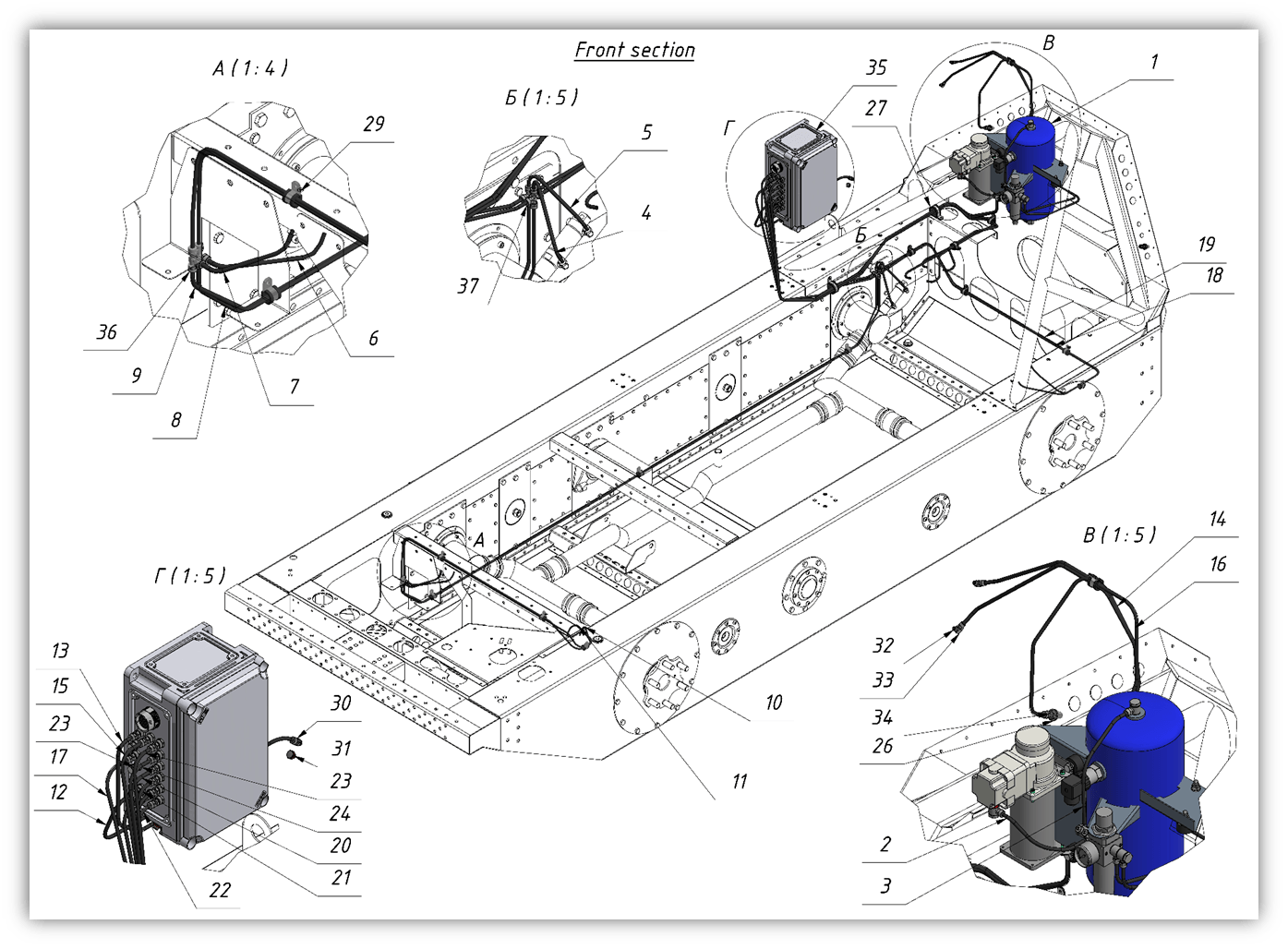 FRONT SECTION PIPING (0100) | 01-0100-01 parts manual